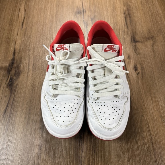 Nike Air Jordan 1 Low OG White Varsity Red Men's Size 9 CZ0790-161 Retro Shoes - Picture 1 of 8